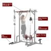 Power cage with LAT PullDown and Weight Storage Rack Optional Weight Bench, 1400 lb Capacity Power Rack for Home and Garage Gyms, Multiple Accessory S
